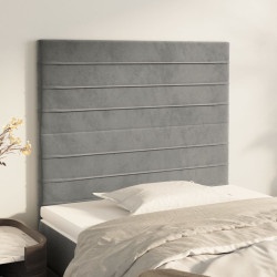 Cabeceira cinza claro 80x5x118/128 cm veludo