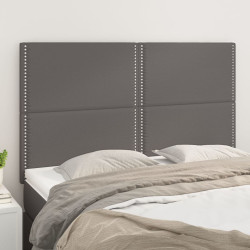 Cabeceira cinza 144x5x118/128 cm couro sintético