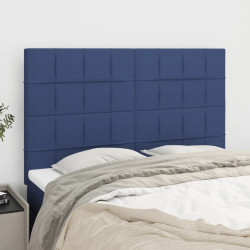 Cabeceira azul 144x5x118/128 cm tecido