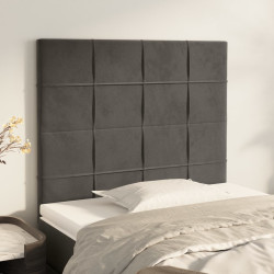 Cabeceira cinza escuro 90x5x118/128 cm veludo
