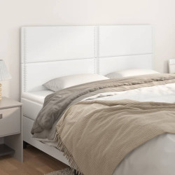 Cabeceira branca 200x5x118/128 cm couro sintético