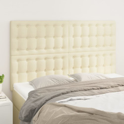 Cabeceira creme 144x5x118/128 cm couro sintético