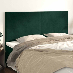 Cabeceira verde escuro 200x5x118/128 cm veludo