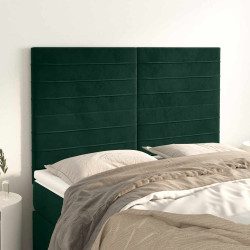 Cabeceira verde escuro 144x5x118/128 cm veludo