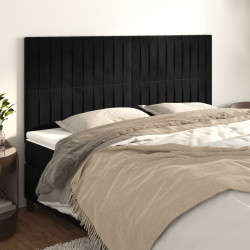 Cabeceira preta 200x5x118/128 cm veludo