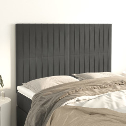 Cabeceira cinza escuro 144x5x118/128 cm veludo