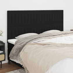 Cabeceira preta 200x5x118/128 cm tecido