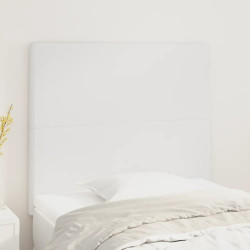 Cabeceira branca 100x5x118/128 cm couro sintético