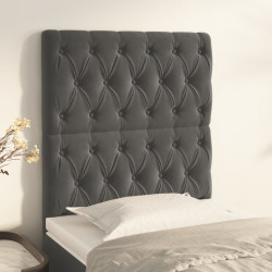 Cabeceira cinza escuro 80x7x118/128 cm veludo