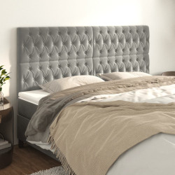 Cabeceira cinza claro 200x7x118/128 cm veludo