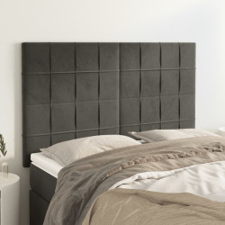 Cabeceira cinza escuro 144x5x118/128 cm veludo