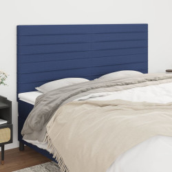 Cabeceira azul 200x5x118/128 cm tecido