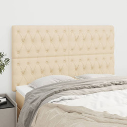 Cabeceira creme 144x7x118/128 cm tecido