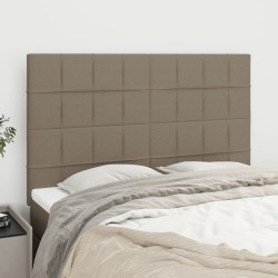 Cabeceira taupe 144x5x118/128 cm tecido