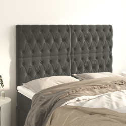 Cabeceira cinza escuro 144x7x118/128 cm veludo