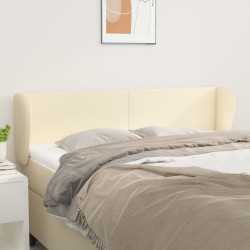 Cabeceira de cama c/ abas couro artificial 147x23x78/88cm creme