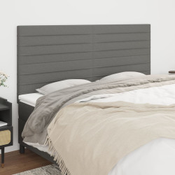 Cabeceira cinza escuro 160x5x118/128 cm tecido