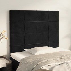 Cabeceira preta 100x5x118/128 cm veludo