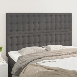 Cabeceira cinza 144x5x118/128 cm couro sintético