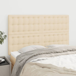 Cabeceira creme 144x5x118/128 cm tecido