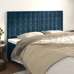 Cabeceira azul escuro 160x5x118/128 cm veludo