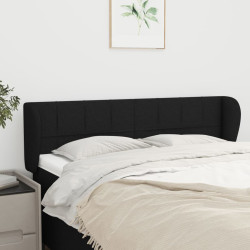 Cabeceira de cama c/ abas tecido 147x23x78/88 cm preto
