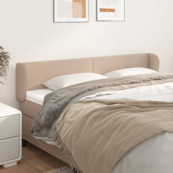 Cabeceira cama abas couro artificial 203x23x78/88 cm cappuccino