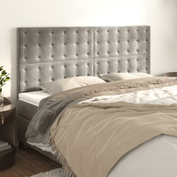 Cabeceira cinza claro 180x5x118/128 cm veludo