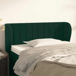 Cabeceira de cama c/ abas veludo 83x23x78/88cm verde-escuro