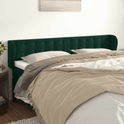 Cabeceira de cama c/ abas veludo 163x23x78/88cm verde-escuro