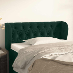 Cabeceira de cama c/ abas veludo 103x23x78/88cm verde-escuro