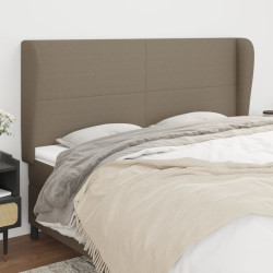 Cabeceira cama abas tecido 183x23x118/128 cm cinza-acastanhado