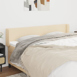 Cabeceira de cama c/ abas tecido 183x16x78/88 cm creme