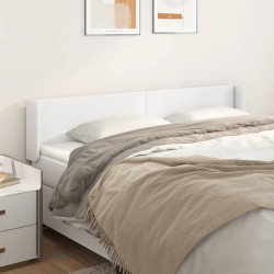 Cabeceira cama c/ abas couro artificial 183x16x78/88 cm branco