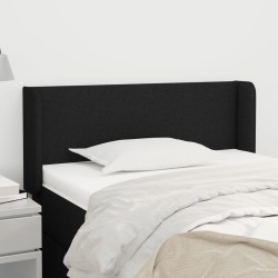 Cabeceira de cama c/ abas tecido 103x16x78/88 cm preto