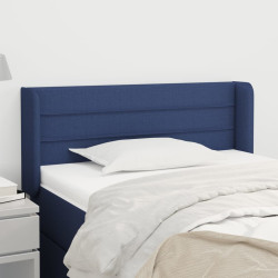 Cabeceira de cama c/ abas tecido 93x16x78/88 cm azul