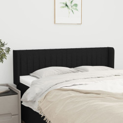 Cabeceira de cama c/ abas tecido 147x16x78/88 cm preto