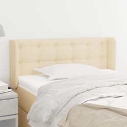 Cabeceira de cama c/ abas tecido 83x16x78/88 cm creme