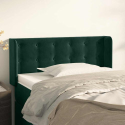 Cabeceira de cama c/ abas veludo 103x16x78/88cm verde-escuro