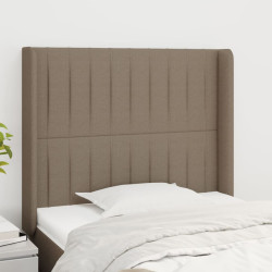 Cabeceira cama c/ abas tecido 83x16x118/128cm cinza-acastanhado