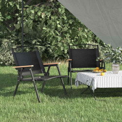 Cadeiras de campismo 2 pcs 54x43x59 cm tecido oxford preto