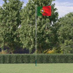 Bandeira de portugal e mastro 6,08 m alumínio