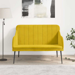 Banco 110x76x80 cm veludo amarelo