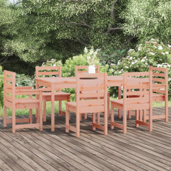 7 Pcs conj. jantar p/ jardim madeira de douglas maciça