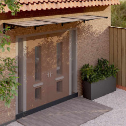 Toldo de porta 297,5x90 cm policarbonato preto
