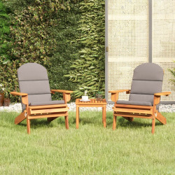 3 Pcs conjunto lounge de jardim adirondack acácia maciça