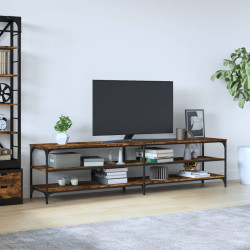 Móvel p/ TV 200x30x50cm derivados madeira/metal carvalho fumado