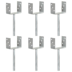 Âncoras de vedação 6 pcs 12x6x30 cm aço galvanizado prateado
