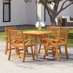 Conjunto de jantar p/ jardim 5 pcs madeira de acácia maciça
