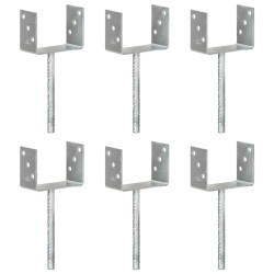 Âncoras de vedação 6 pcs 14x6x30 cm aço galvanizado prateado